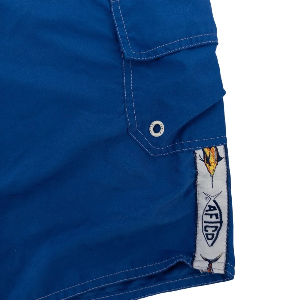 AFTCO Board Shorts Mens 38 Blue Fish Fishing Pool Outdoor Beach Surf Swim Trunks